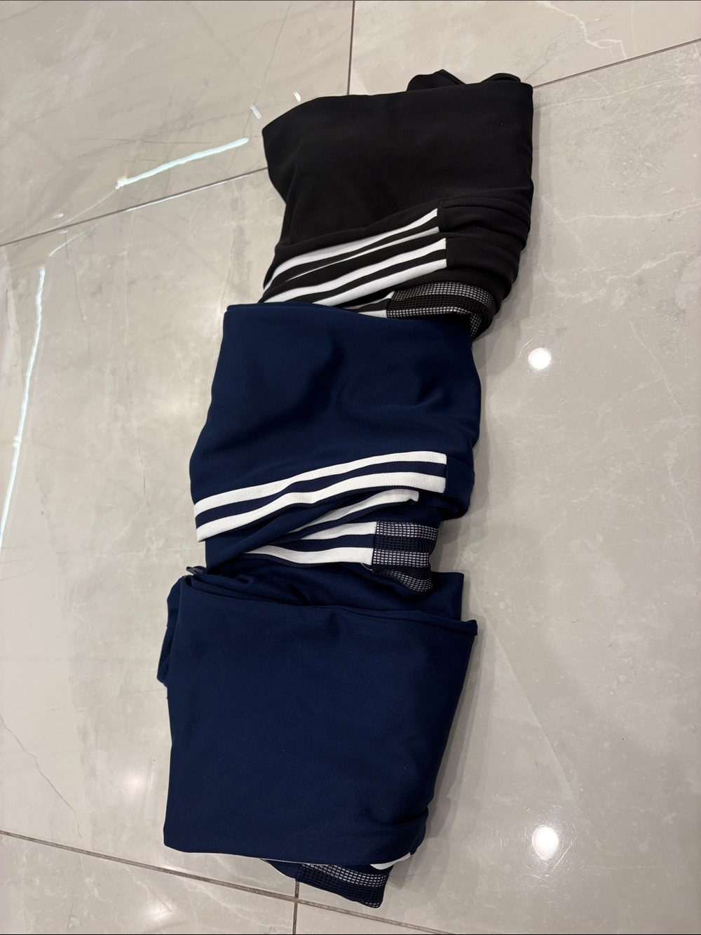 adidas Black Jogger Sweatpants with White Three-Stripes